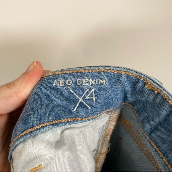 American Eagle 360 Super Stretch‎ Ripped Light Wash Denim Skinny Jeans 0 Regular - Picture 5 of 6